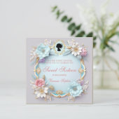 Regal Regency Era Sweet Zestien Uitnodiging (Staand voorkant)