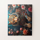 Regal Roar: Majestic Tijger Legpuzzel (Verticaal)