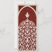 Regal rood islamitisch kant bruiloft uitnodiging (Achterkant)