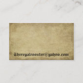 Regal Rooster - Aangepaste bestelling Visitekaartje (Achterkant)
