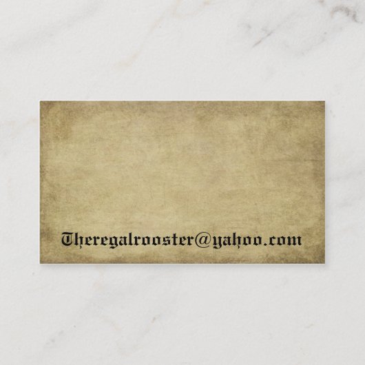 Regal Rooster - Aangepaste bestelling Visitekaartje (Achterkant)