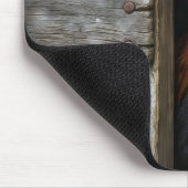 Regal Rooster gluren rond schuur deur Muismat (Hoek)