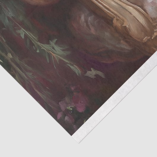 Regal Rooster Roze Romantische Blooms Decoupage Tissuepapier (Detail)