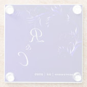 Regal Royal Blue bruiloft Glazen Onderzetter (Achterkant)