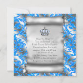 Regal Royal Blue Prince Baby shower Kaart (Achterkant)