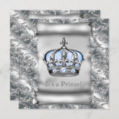 Regal Royal Blue Prince Baby shower Kaart (Voorkant / Achterkant)