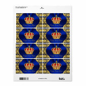 Regal Royal Blue Prince Baby shower Waterfles Etiket (Full Sheet)