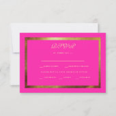 Regal Royal Pink & Gold Ethnic Wedding RSVP Kaartje (Voorkant)