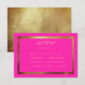 Regal Royal Pink & Gold Ethnic Wedding RSVP Kaartje (Voorkant / Achterkant)