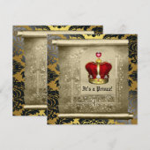 Regal Royal Red Prince Baby shower Kaart (Voorkant / Achterkant)