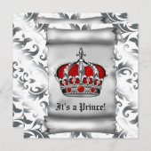 Regal Royal Red Prince Baby shower Kaart (Voorkant / Achterkant)