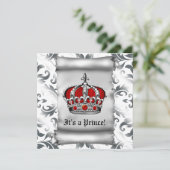 Regal Royal Red Prince Baby shower Kaart (Staand voorkant)