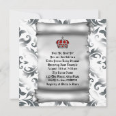 Regal Royal Red Prince Baby shower Kaart (Achterkant)