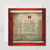 Regal Royal Red Prince Baby shower Uitnodiging (Achterkant)