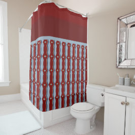 Regal Ruby Lattice: Elegant geometrisch Douchegordijn