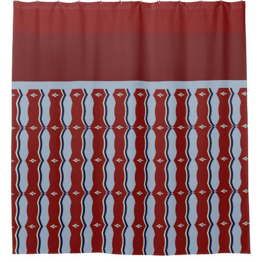 Regal Ruby Lattice: Elegant geometrisch Douchegordijn (Voorkant)