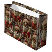 Regal Santa met rendieren Groot Cadeauzakje (Voorkant Gekanteld)