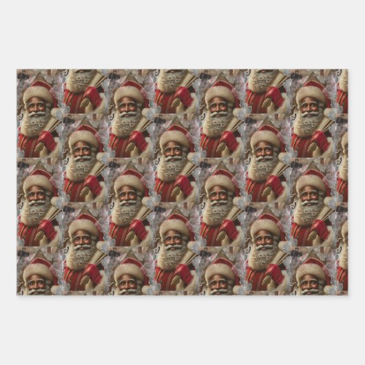 Regal Santa met rendieren Inpakpapier Vel (Voorkant)