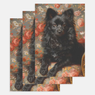 Regal Schipperke Dog  Decoupage Inpakpapier Vel