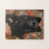 Regal Schipperke Dog  Stijl Kunst Legpuzzel (Horizontaal)