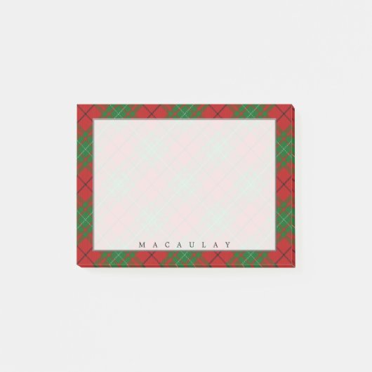 Regal Scottish Clan MacAulay Tartan Post-it® Notes (Voorkant)