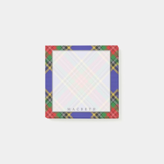 Regal Scottish Clan MacBeth Tartan Post-it® Notes (Voorkant)