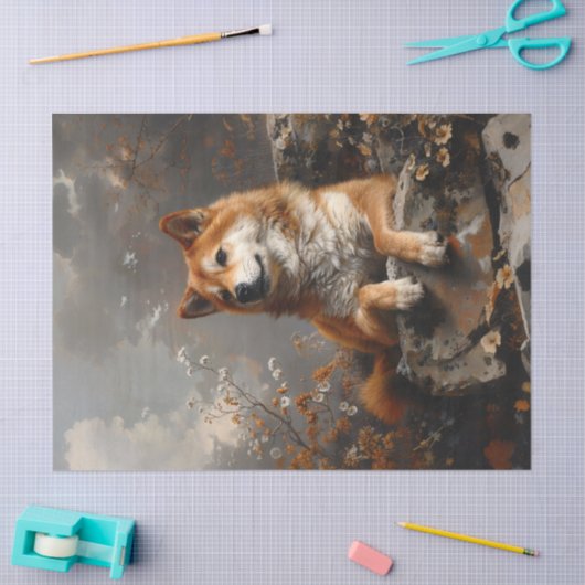Regal Shiba Inu Decoupage Tissuepapier (Craft)