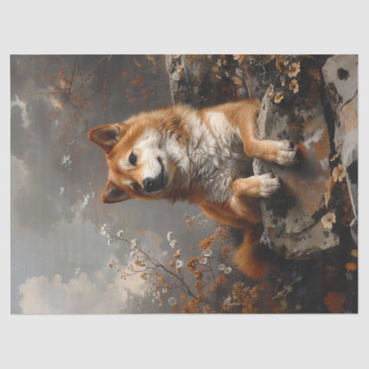 Regal Shiba Inu Decoupage Tissuepapier (Voorkant)