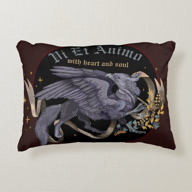 Regal Silver Griffin Accent Pillow Kussen (Voorkant)