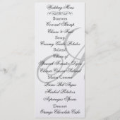Regal Silver Monogram Damask Wedding Menu (Achterkant)