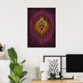 Regal Spirit Lion | stam Mandala Roar Poster (Thuiskantoor)
