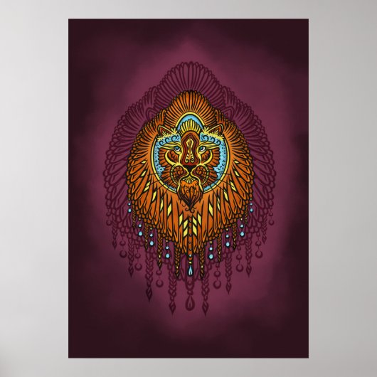 Regal Spirit Lion | stam Mandala Roar Poster (Voorkant)