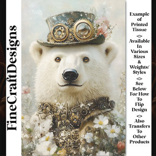 Regal Steampunk Polar Beer, Floral CB1 Decoupage Tissuepapier