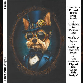 Regal Steampunk Yorkshire Terrier EF4L Decoupage Tissuepapier