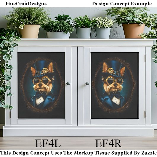 Regal Steampunk Yorkshire Terrier EF4R Decoupage Tissuepapier