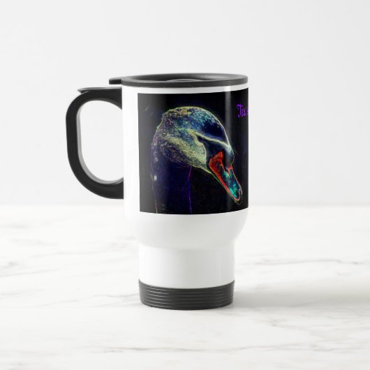 Regal Swan Abstract Art gepersonaliseerd Reisbeker (Links)