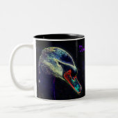 Regal Swan Abstract Art gepersonaliseerd Tweekleurige Koffiemok (Links)