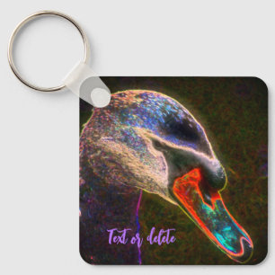 Regal Swan Abstracte Art Natuur Gepersonaliseerd Sleutelhanger