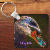 Regal Swan Abstracte Art Natuur Gepersonaliseerd Sleutelhanger (Voorkant)