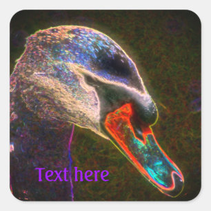 Regal Swan Abstracte Art Natuur Gepersonaliseerd Vierkante Sticker