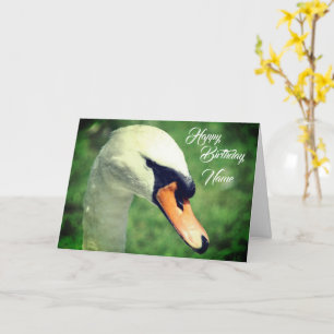 Regal Swan Natuur Gepersonaliseerde verjaardag Kaart