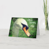 Regal Swan Natuur Gepersonaliseerde verjaardag Kaart (Voorkant)