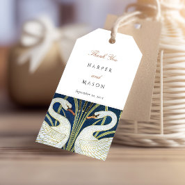 Regal Swan Pair Bruiloft Gift Label Cadeaulabel