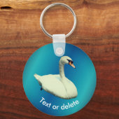 Regal Swan Wildlife Animal Personalized Sleutelhanger (Voorkant)