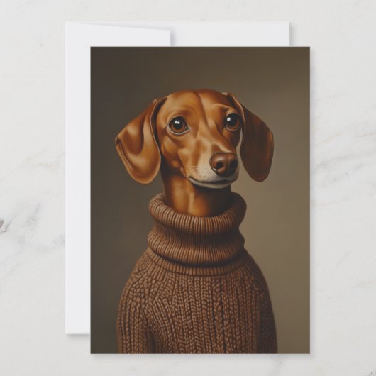 Regal Teckel in een Turtleneck Kaart (Voorkant)