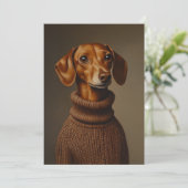 Regal Teckel in een Turtleneck Kaart (Staand voorkant)