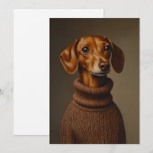 Regal Teckel in een Turtleneck Kaart (Voorkant / Achterkant)