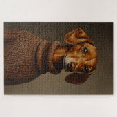 Regal Teckel in een Turtleneck Legpuzzel (Horizontaal)