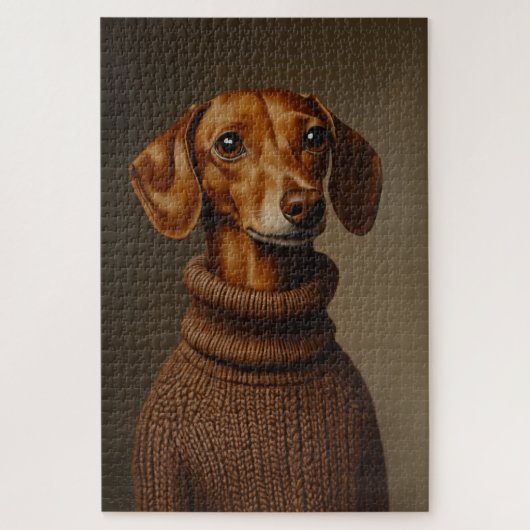 Regal Teckel in een Turtleneck Legpuzzel (Verticaal)