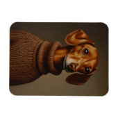 Regal Teckel in een Turtleneck Magneet (Horizontaal)